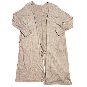 Rokoko by Daz Lightweight Duster Cardigan Womens Size Medium USA Tan Casual Soft